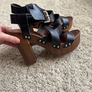 Y2K Mossimo Supply Black Strappy Platform Sandals